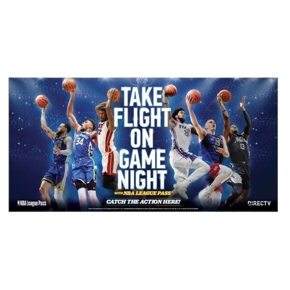 2023 DIRECTV NBA League Pass Vinyl Banner 4'x8' Curry Giannis Embiid Jokic New - Picture 3 of 3